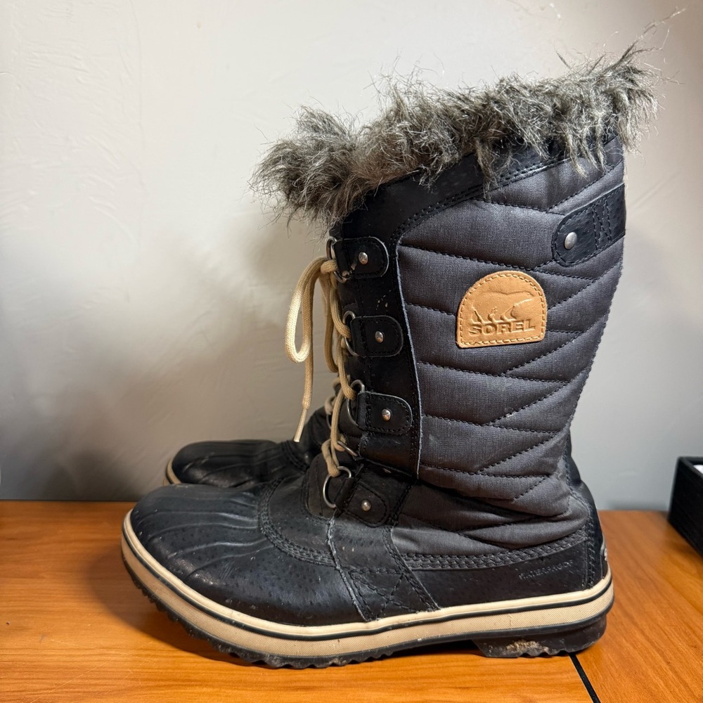 Sorel Women's Tofino II Faux Fur Trim Lace Up Snow Boot Winter Waterproof Black‎